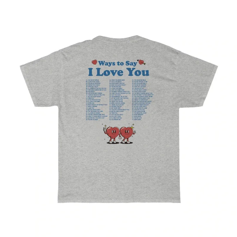 T-shirt oversize i love you gris clair / s
