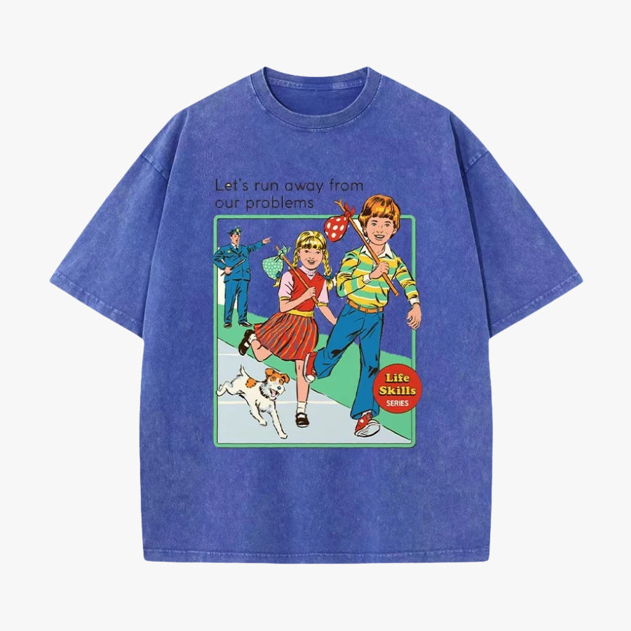 T-shirt run away bleu / xs