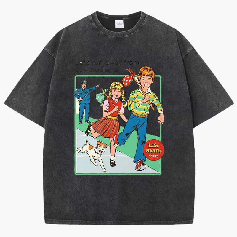 T-shirt run away noir / xs