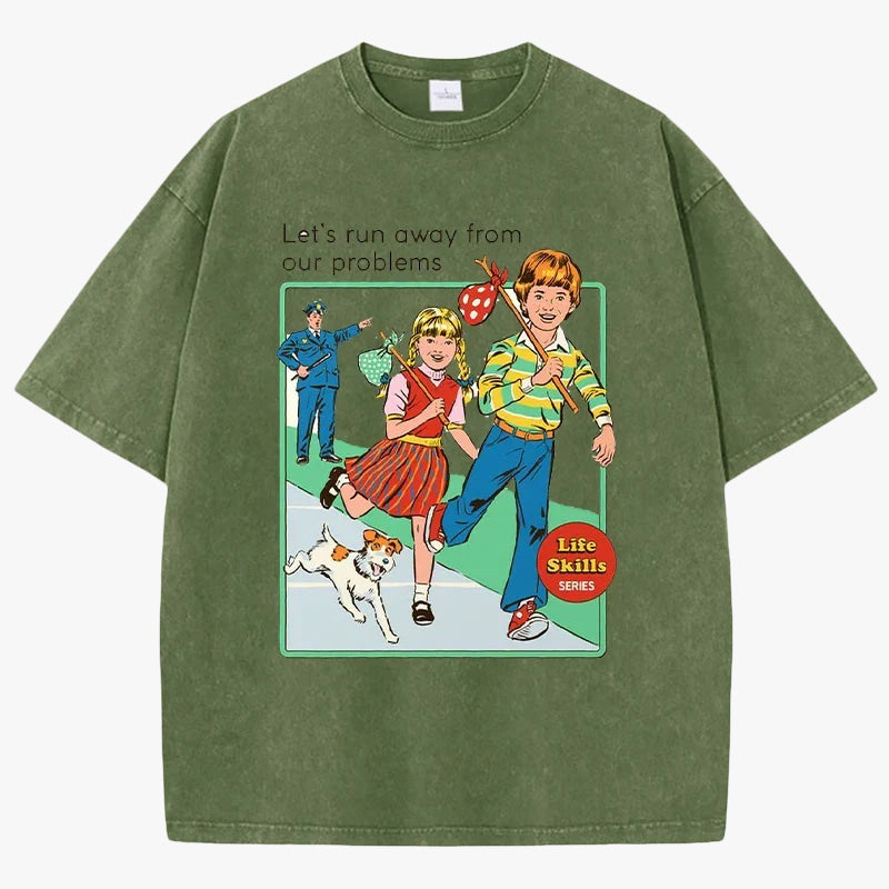 T-shirt run away vert / xs