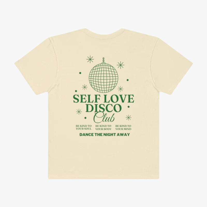 T-shirt self love disco club beige / s