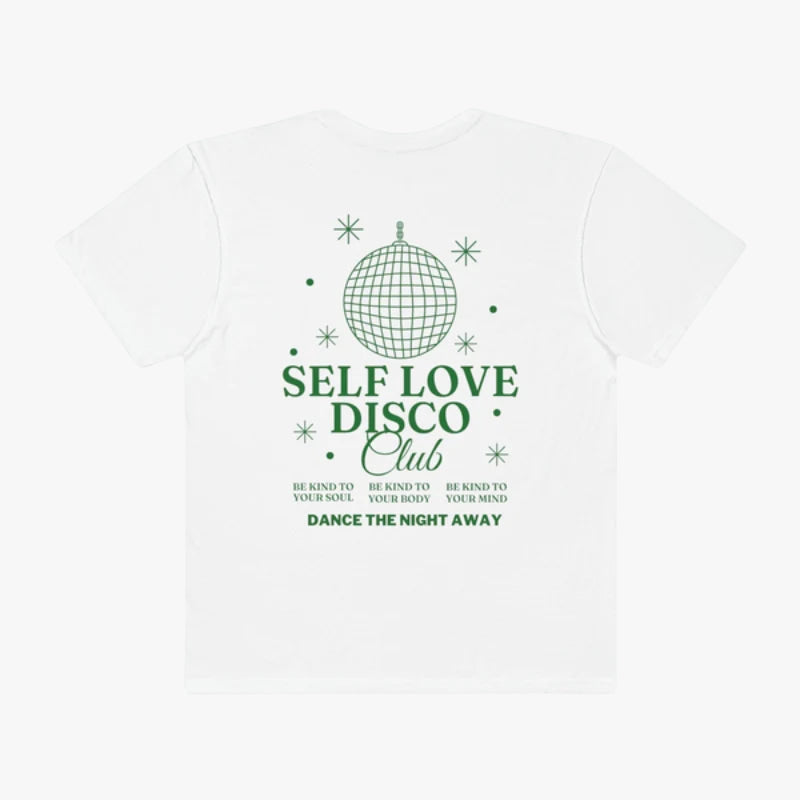 T-shirt self love disco club blanc / s