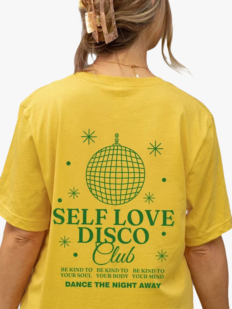 T-shirt self love disco club jaune / s