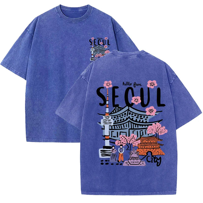T-shirt seoul bleu / xs