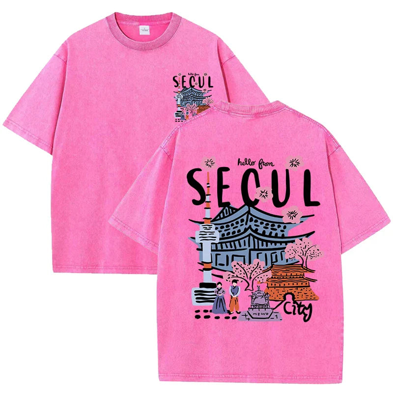 T-shirt seoul rose / xs