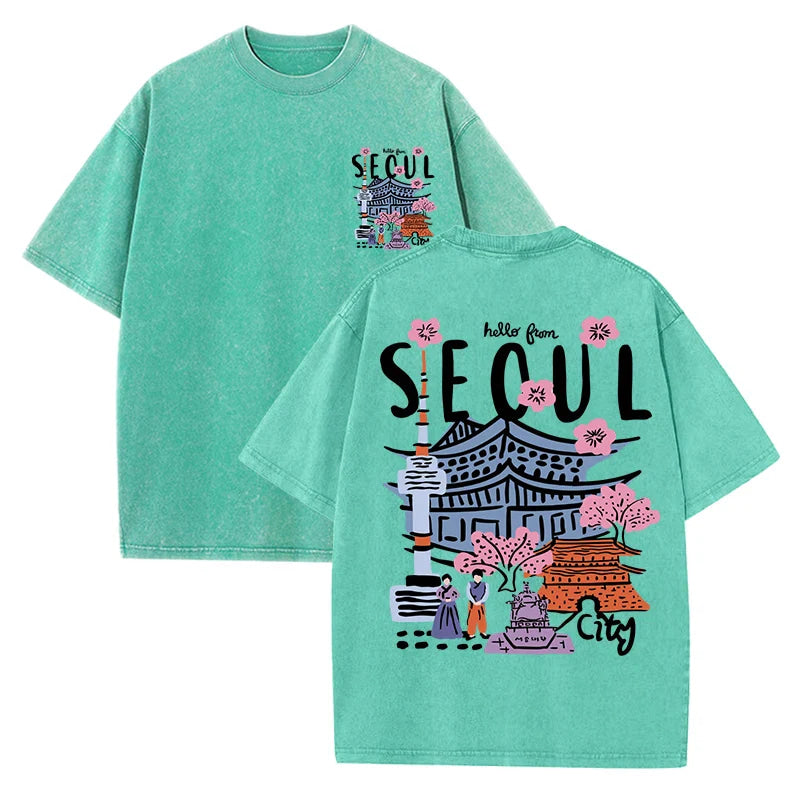 T-shirt seoul vert clair / xs