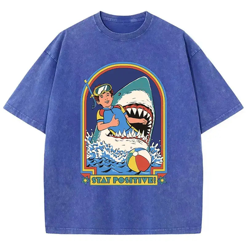 T-shirt stay positive bleu / xs