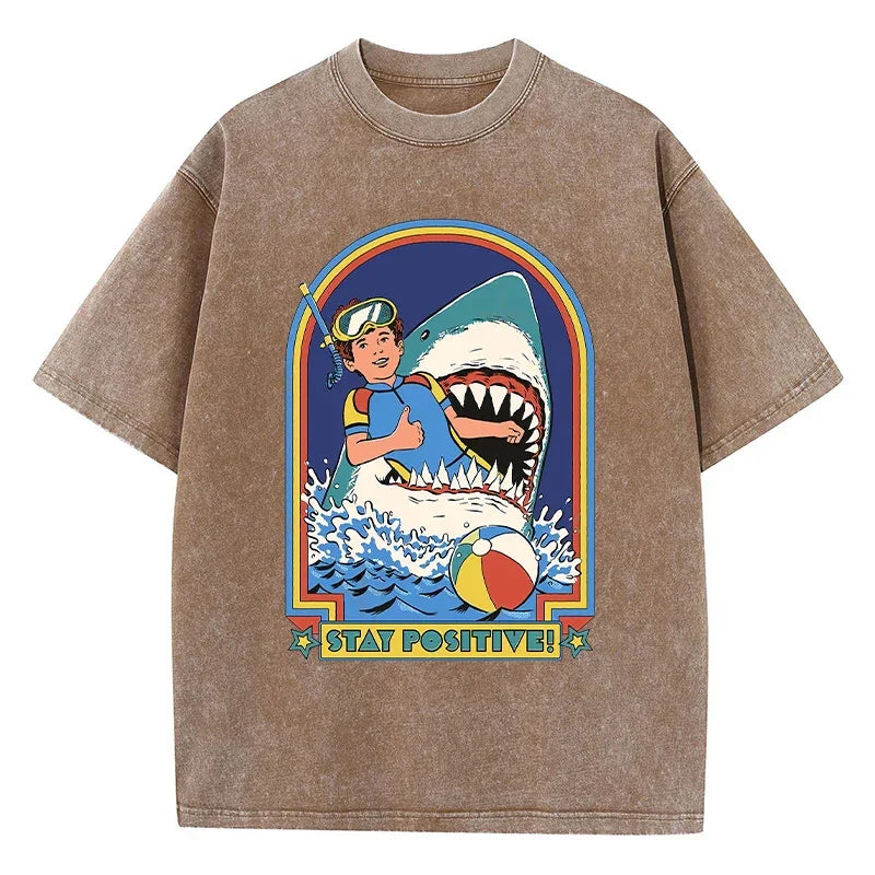 T-shirt stay positive marron / xs