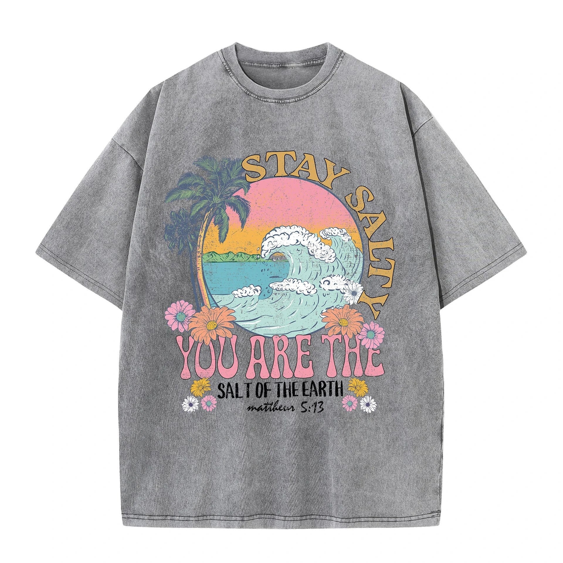 T-shirt stay salty gris / xs