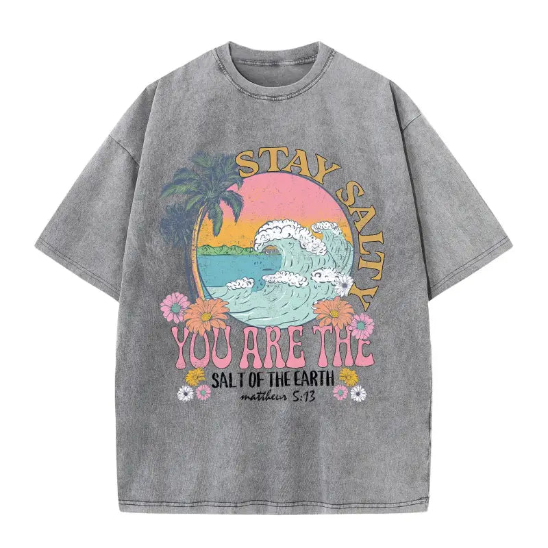 T-shirt stay salty gris / xs
