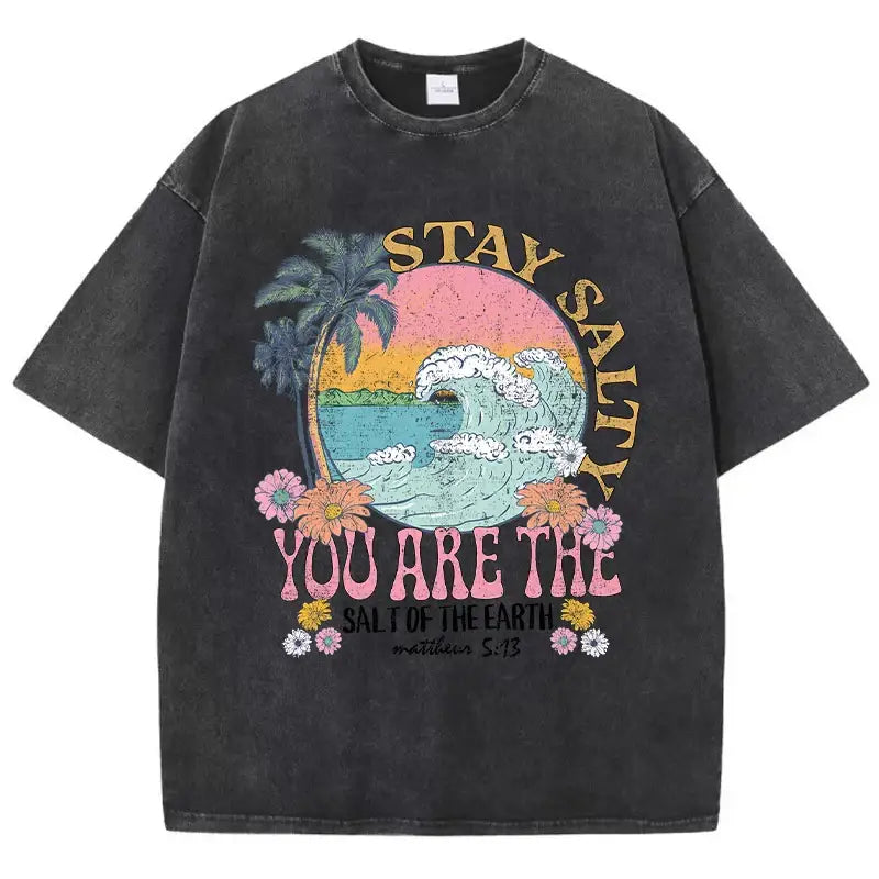 T-shirt stay salty noir / xs