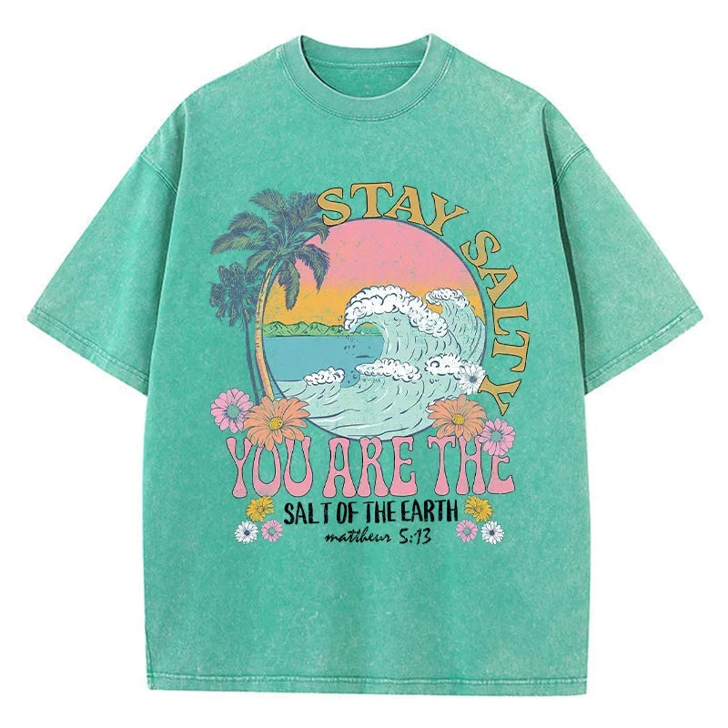 T-shirt stay salty vert clair / xs