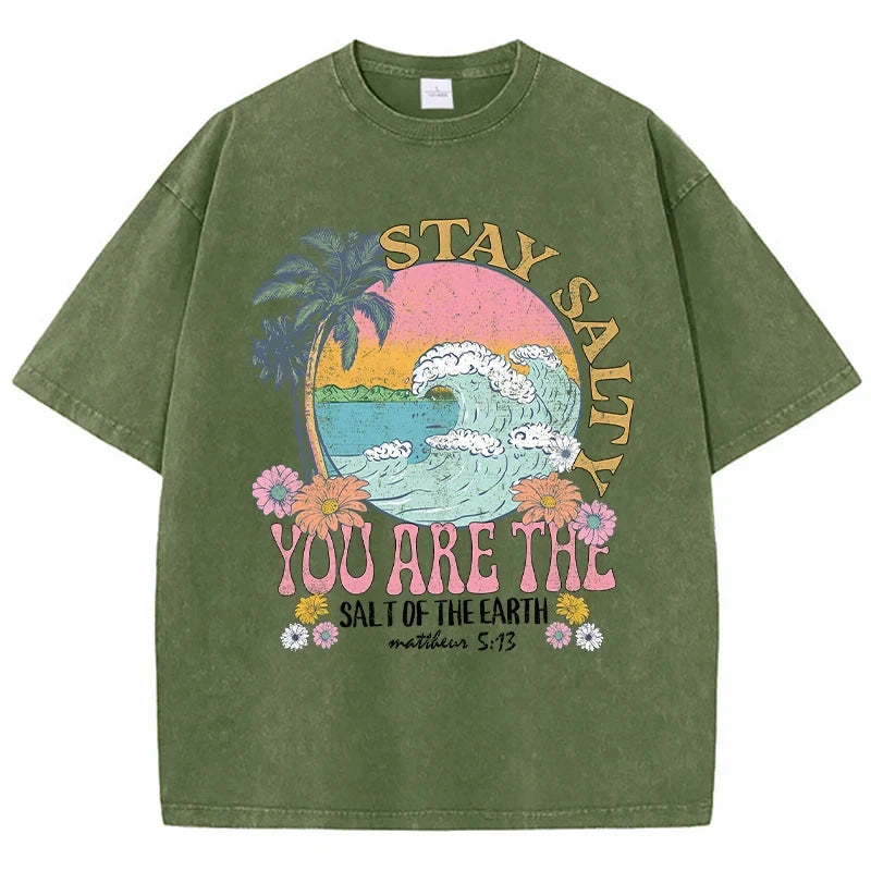 T-shirt stay salty vert / xs