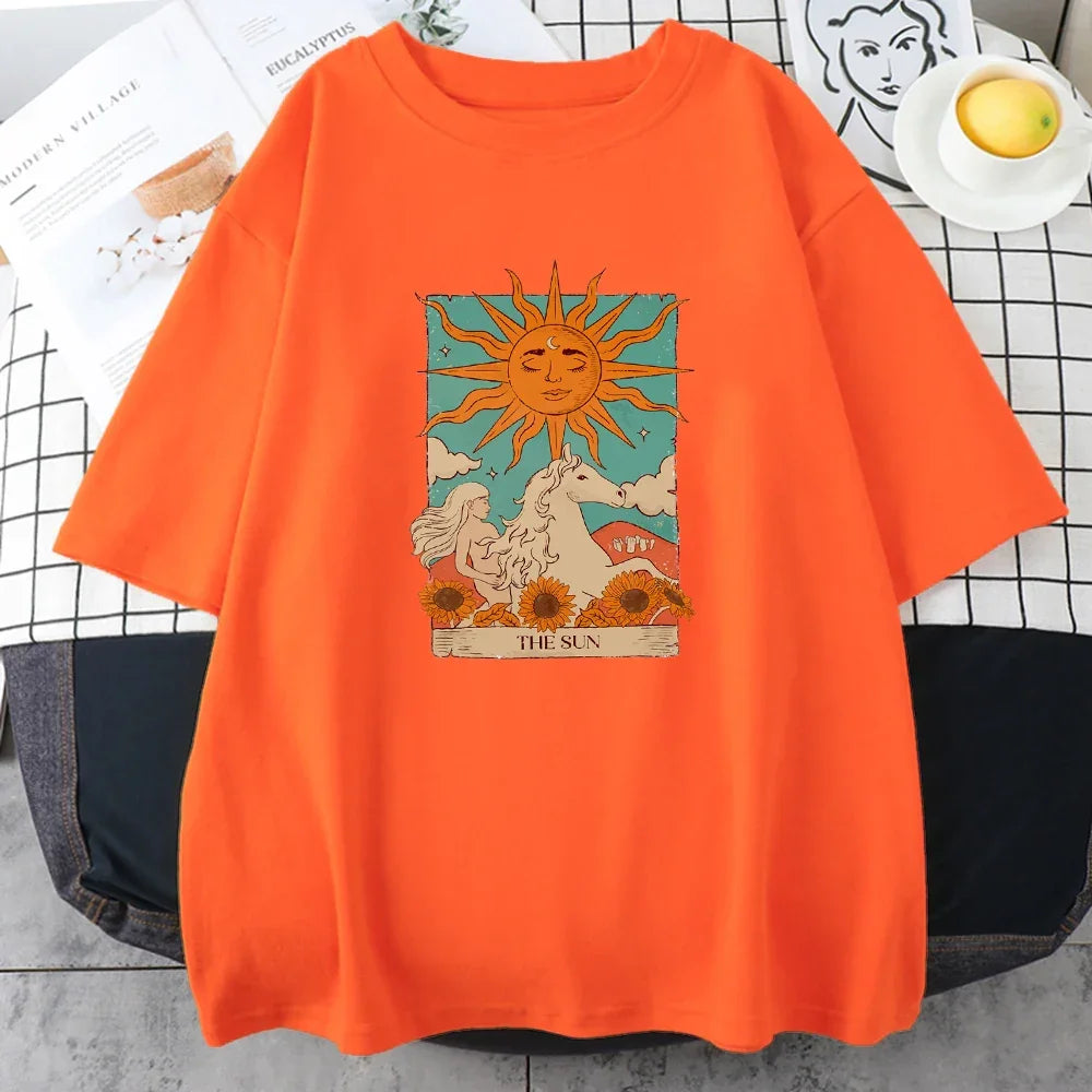 T-shirt the sun orange / s