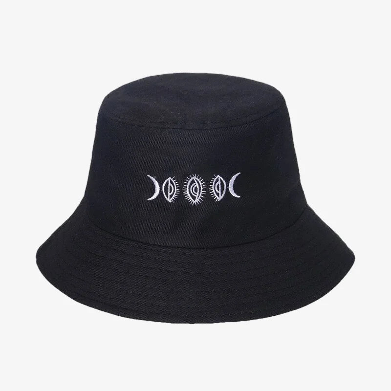 Chapeau bob brodé lune