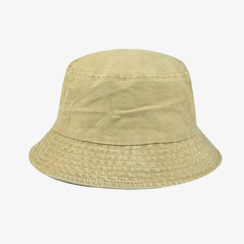 Chapeau bob coton en jean effet délavé moutarde