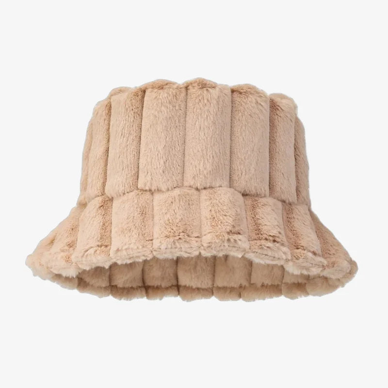 Chapeau bob duveteux beige