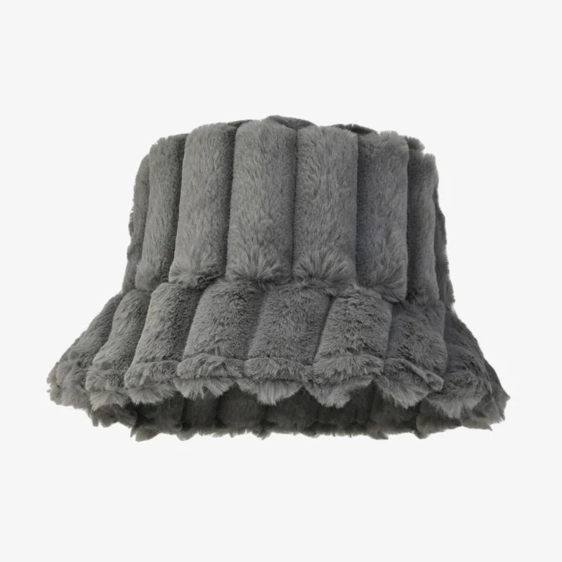 Chapeau bob duveteux gris