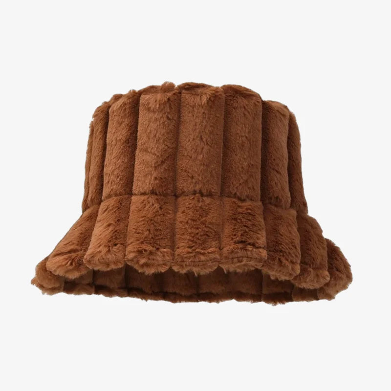 Chapeau bob duveteux marron