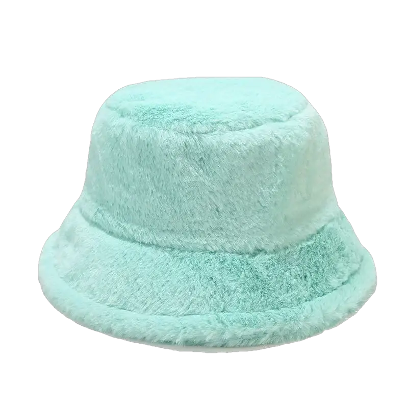 Bob en fourrure turquoise