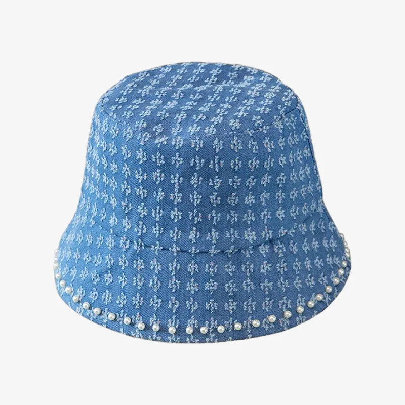 Chapeau bob en jean chic bleu ciel