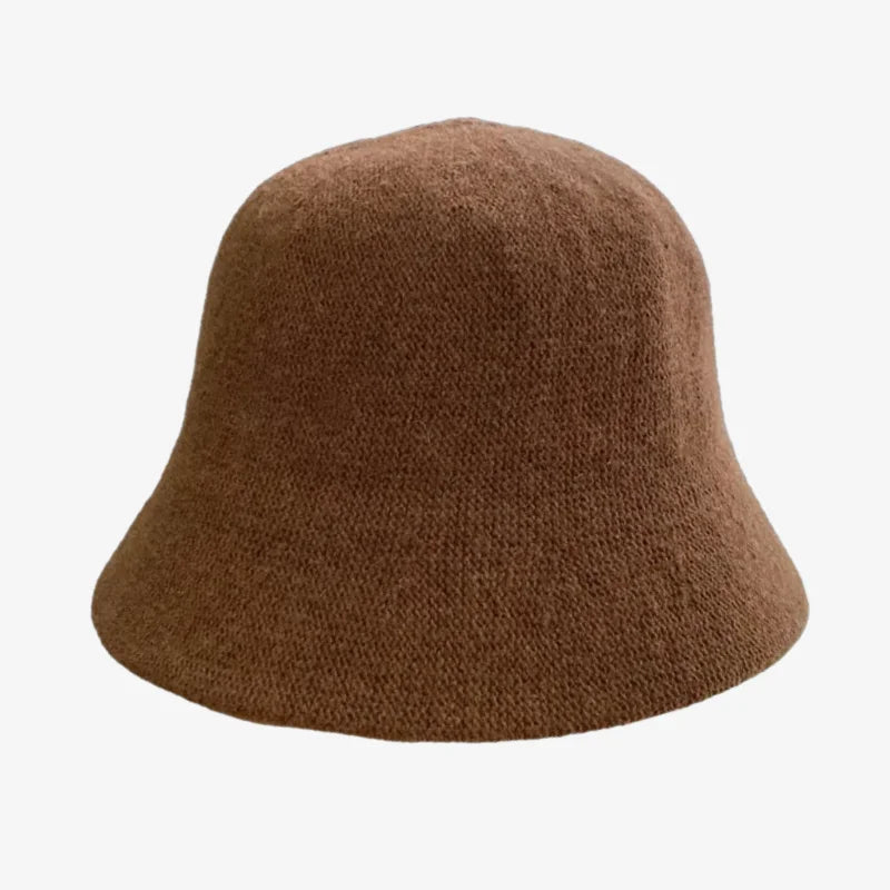 Chapeau bob en laine femme marron