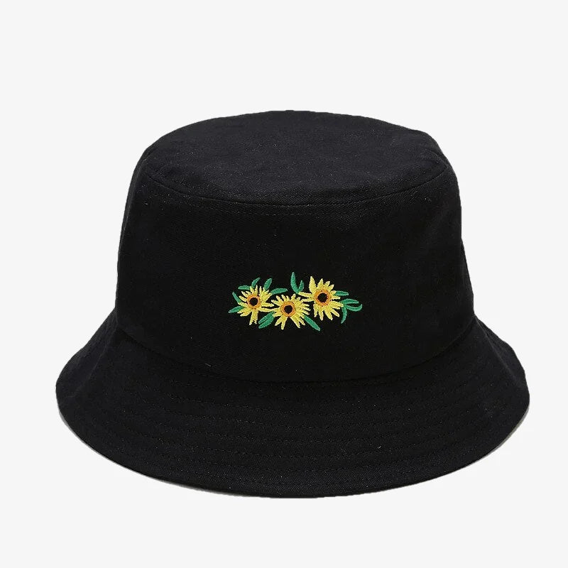 Chapeau bob fleuri femme noir