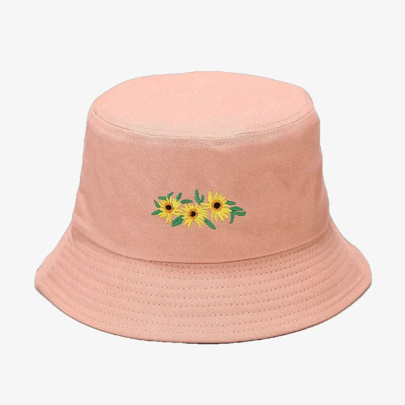 Chapeau bob fleuri femme rose