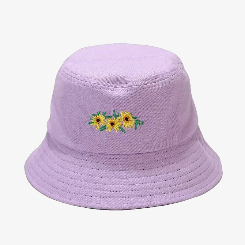 Chapeau bob fleuri femme violet