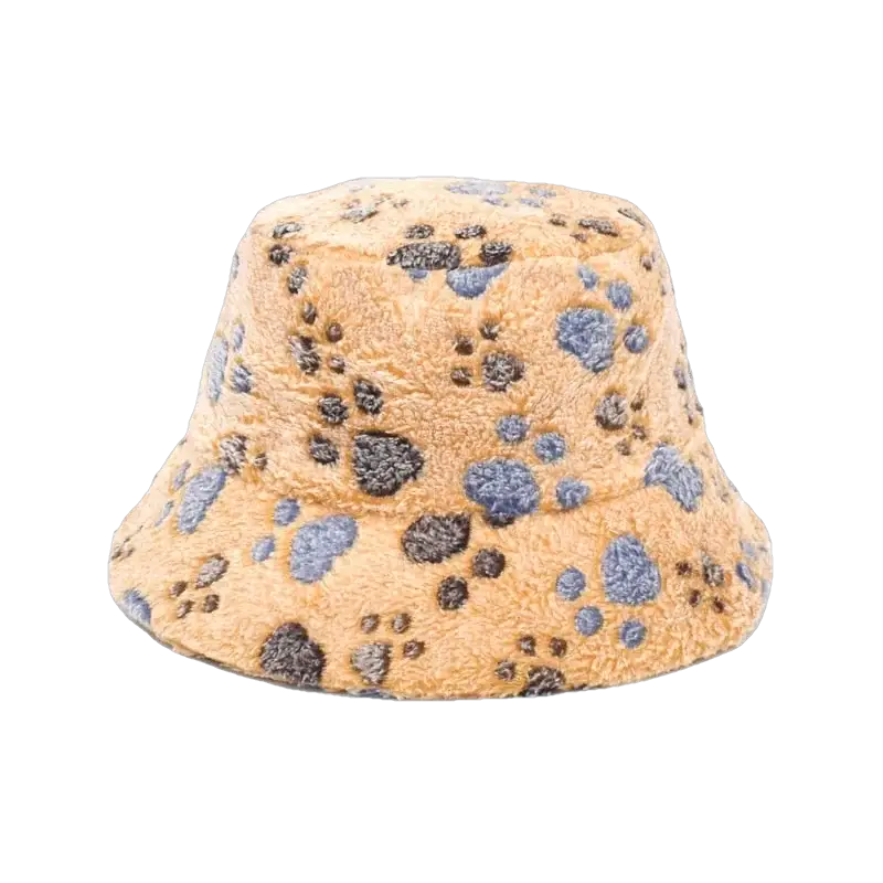 Chapeau bob fourrure dog style beige