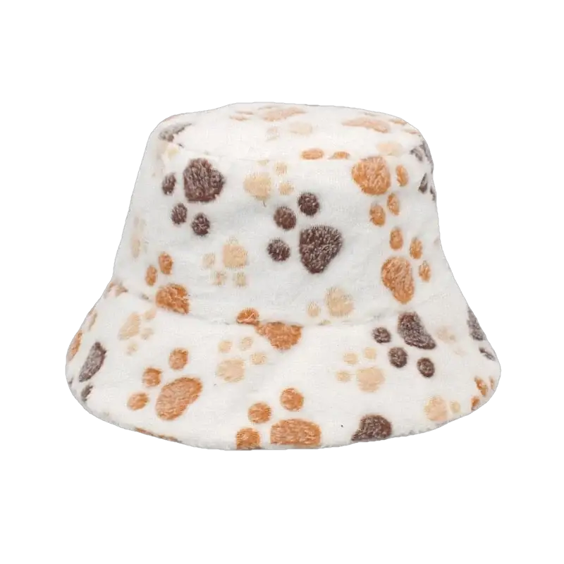 Chapeau bob fourrure dog style blanc