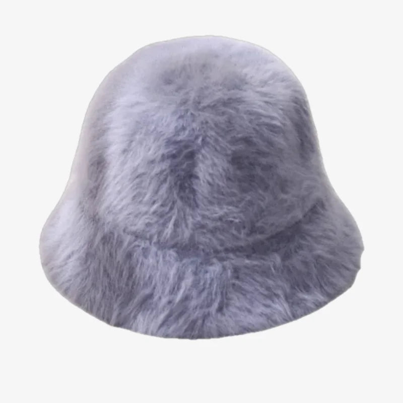 Chapeau bob fourrure femme gris