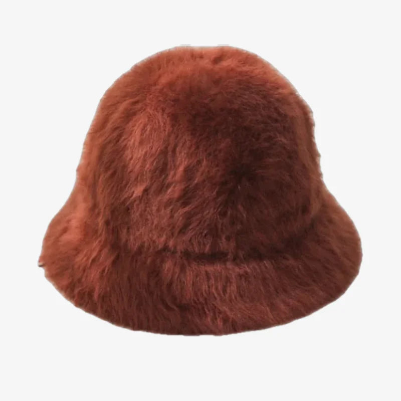 Chapeau bob fourrure femme marron