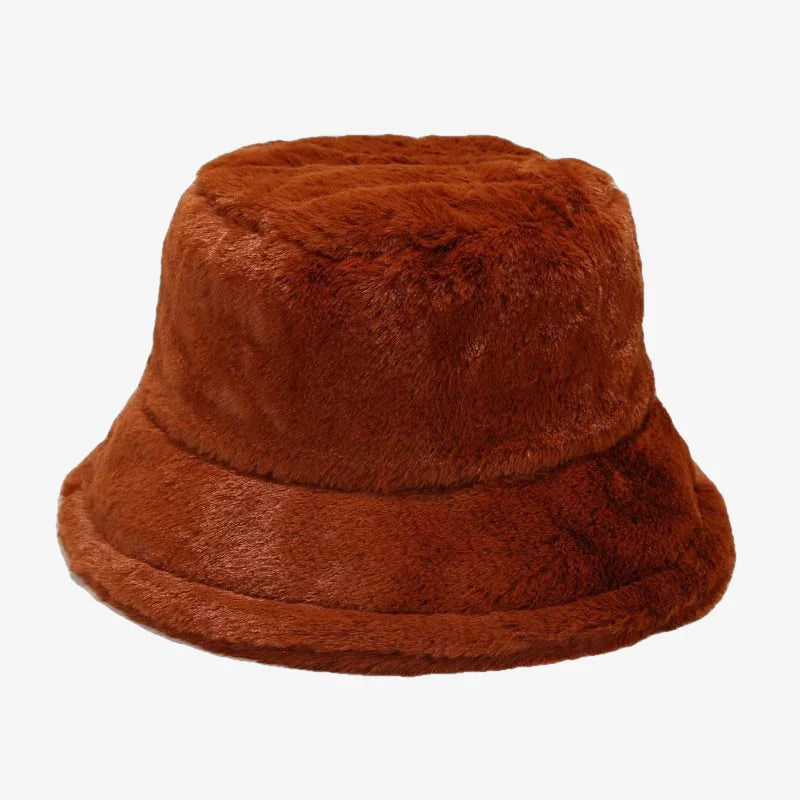 Chapeau bob fourrure marron