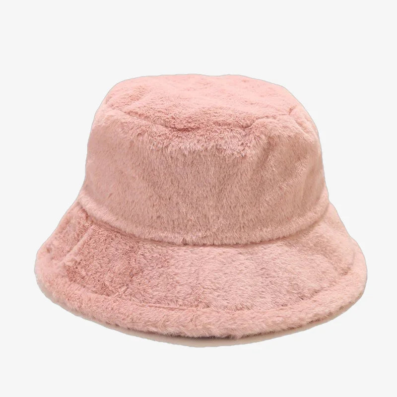 Chapeau bob fourrure rose