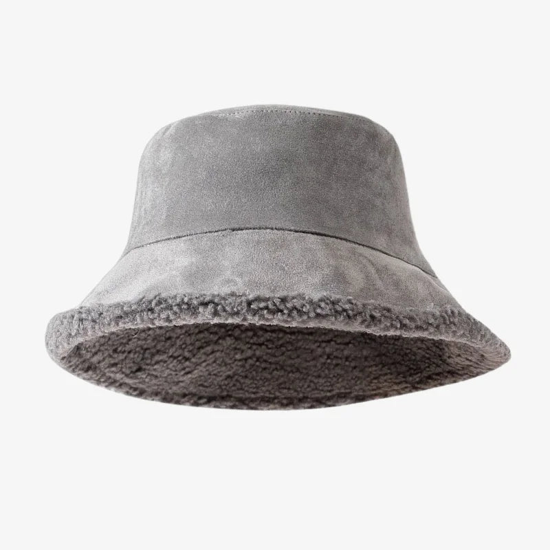 Chapeau bob mouton gris