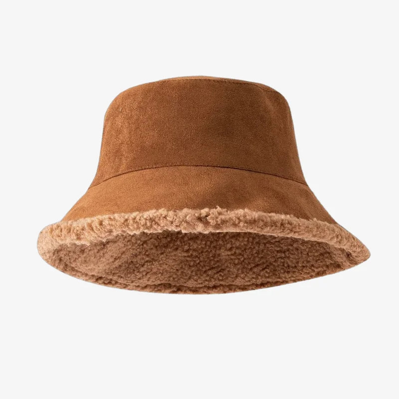 Chapeau bob mouton marron