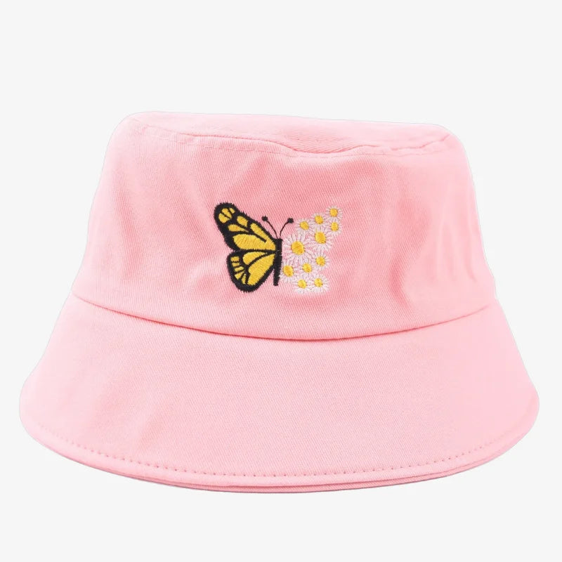 Chapeau bob papillon rose