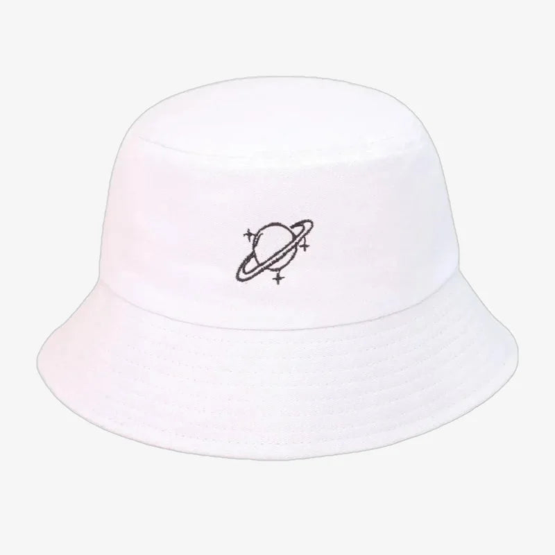 Chapeau bob planète blanc