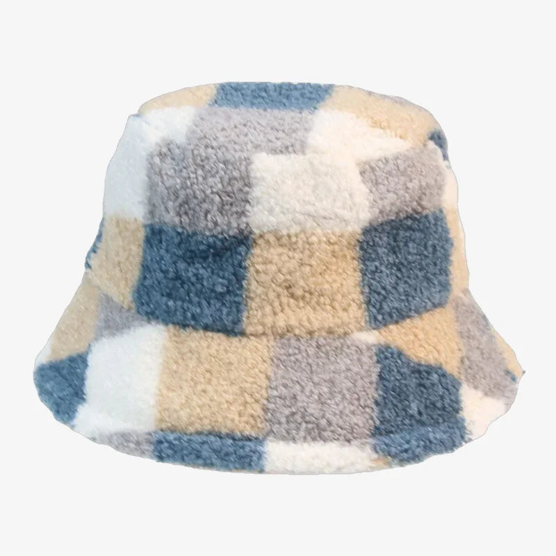 Chapeau bob polaire bleu