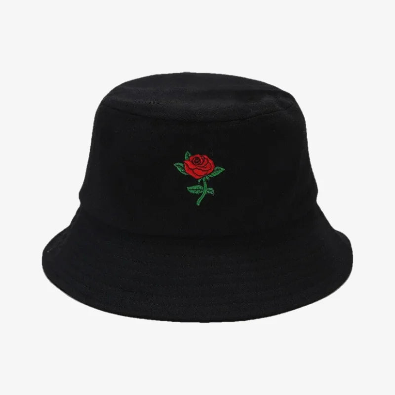 Chapeau bob rose rouge noir