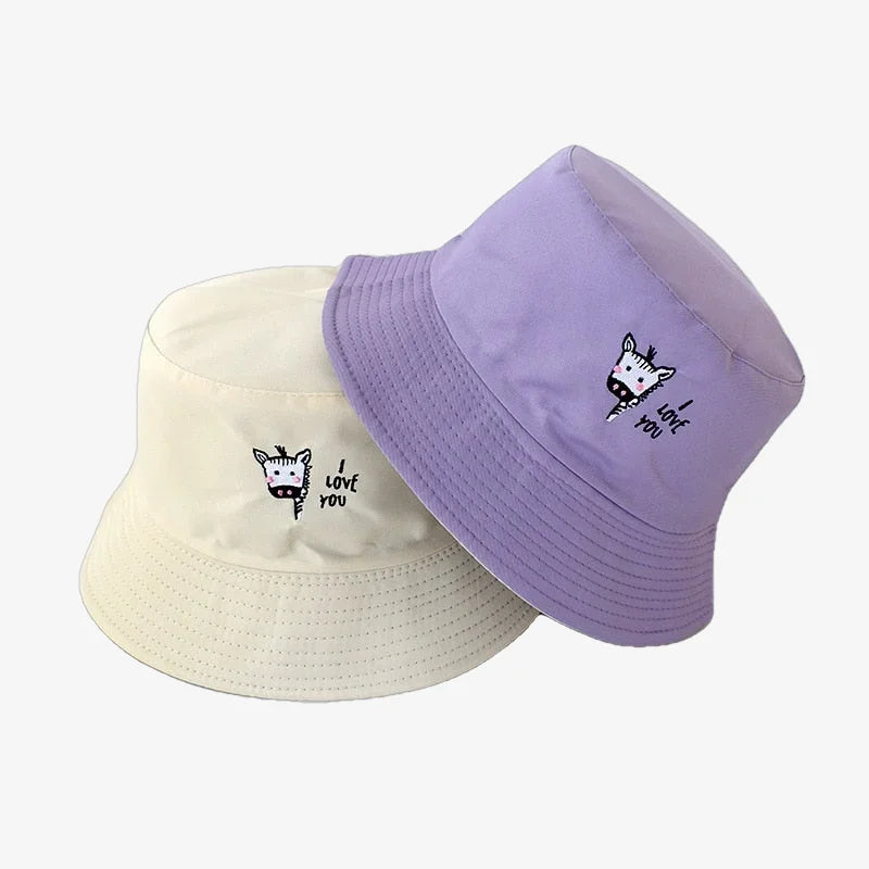 Chapeau bob zèbre i love you violet
