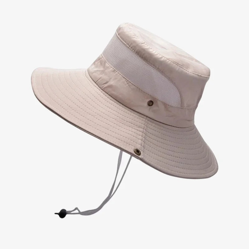 chapeau ficelle bob beige avec aération
