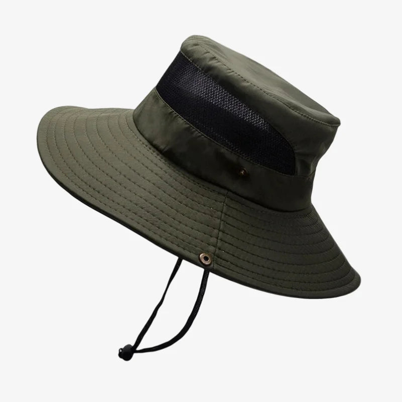 chapeau ficelle bob kaki avec aération