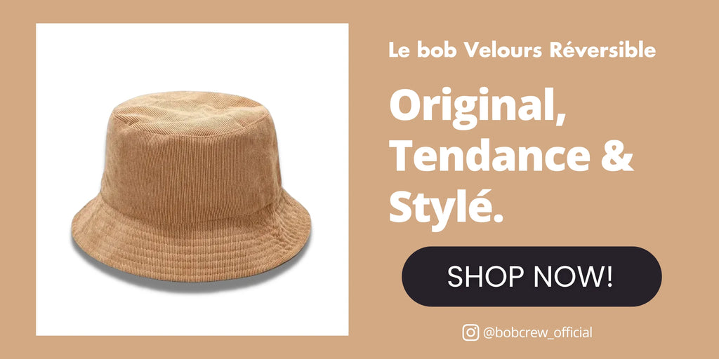 Bob en velours marron réversible de la marque bob crew