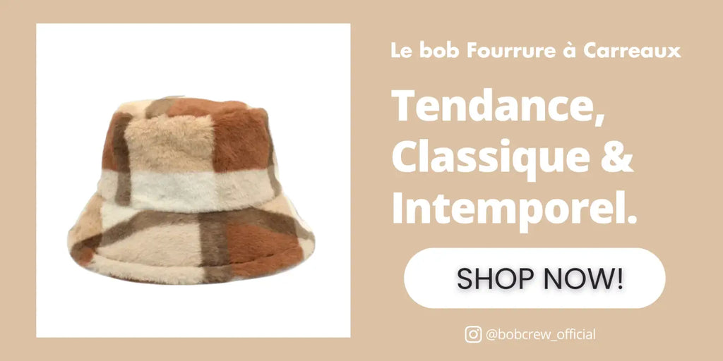 Acheter bob fourrure à carreaux