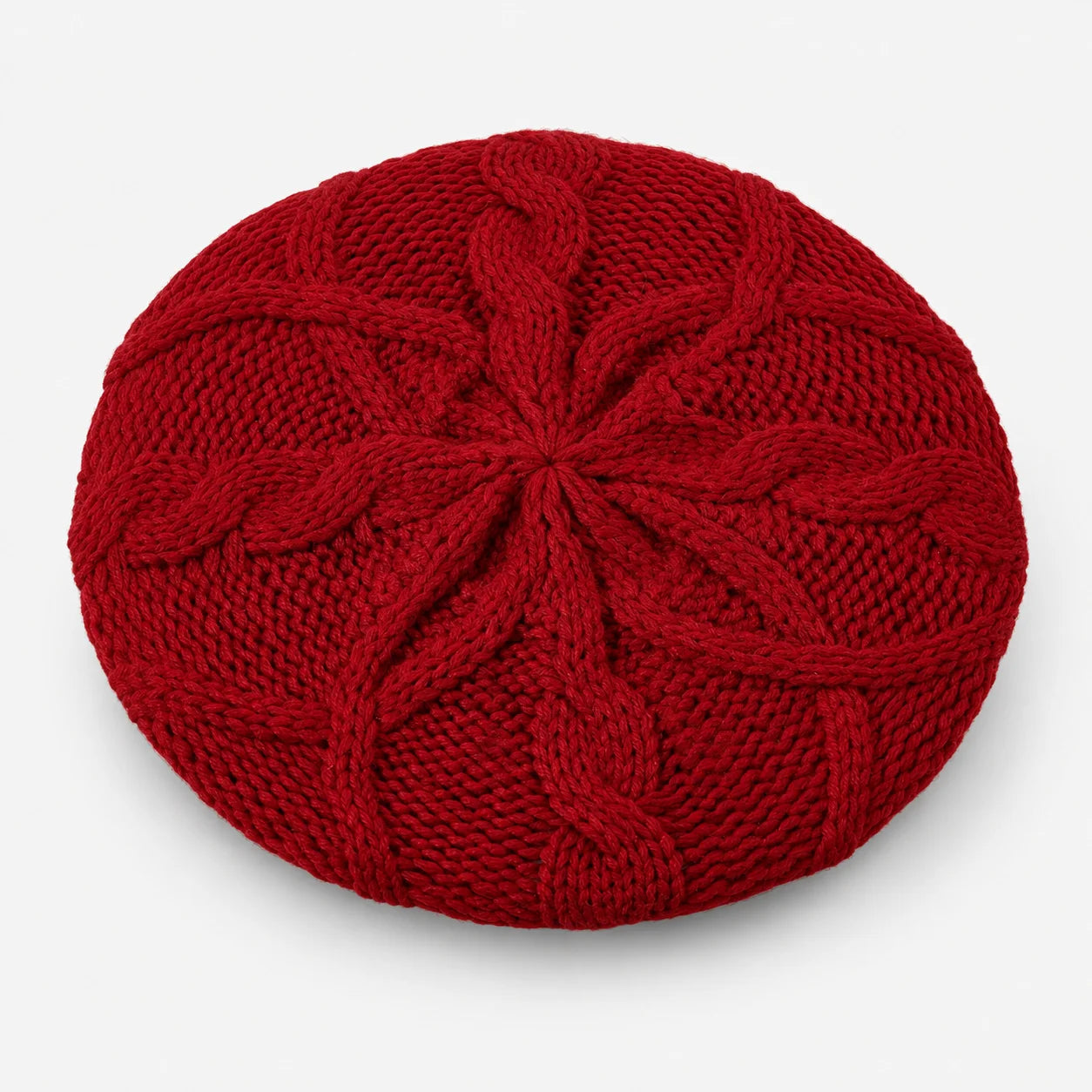 Béret bonnet femme en maille torsadée