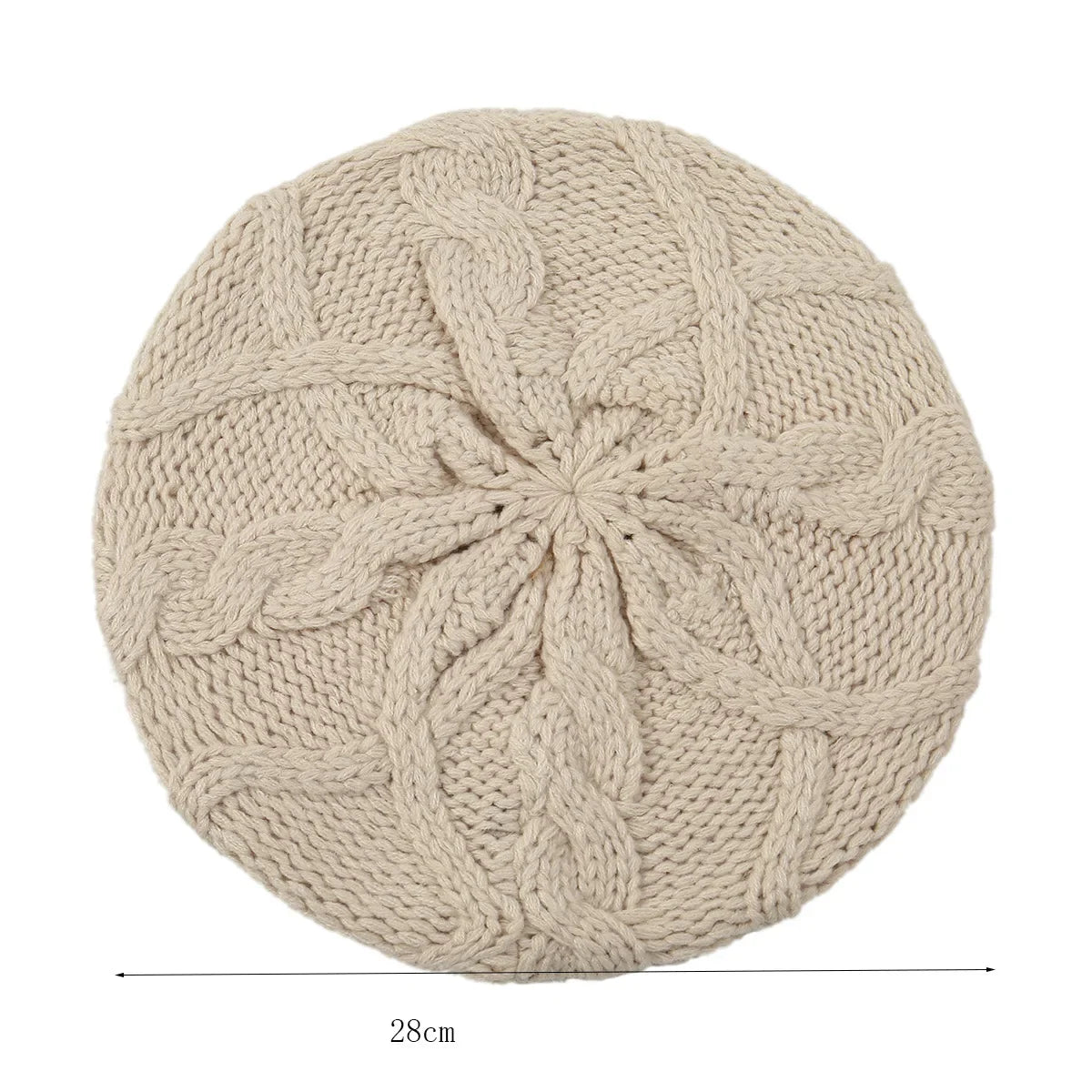 Béret bonnet femme en maille torsadée