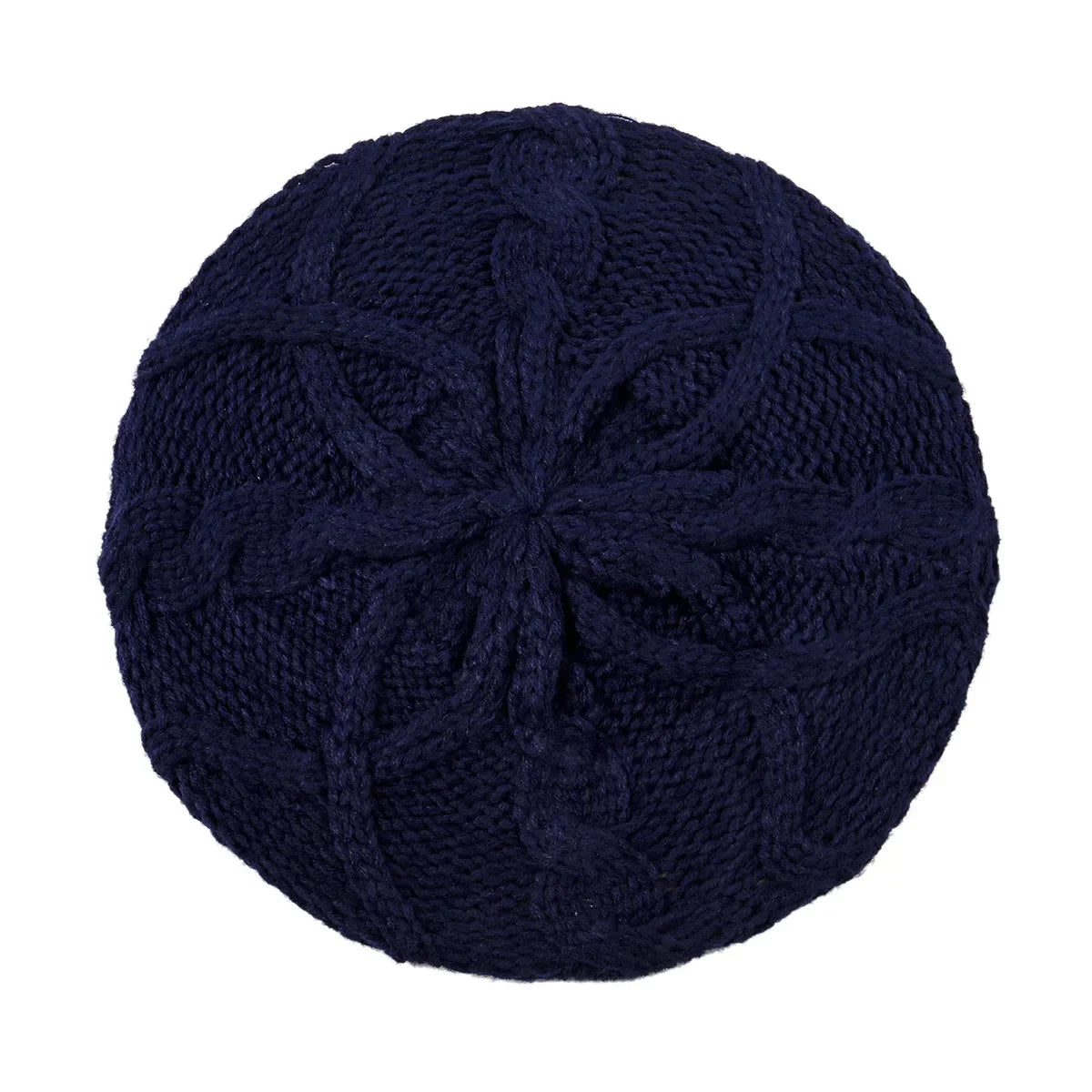 Béret bonnet femme en maille torsadée rose
