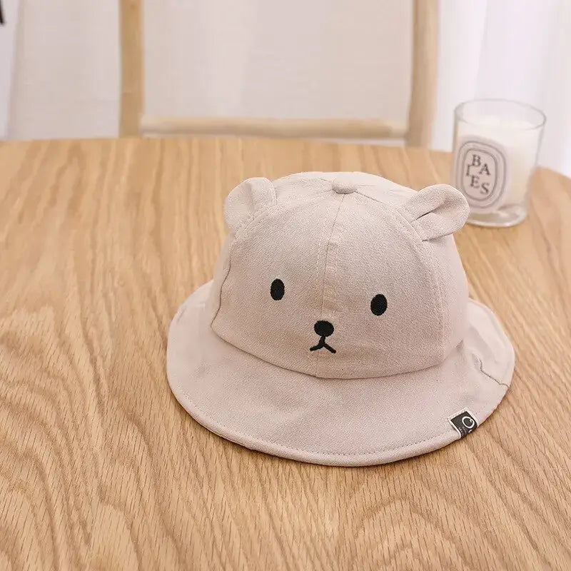 Chapeau bob bébé ourson beige